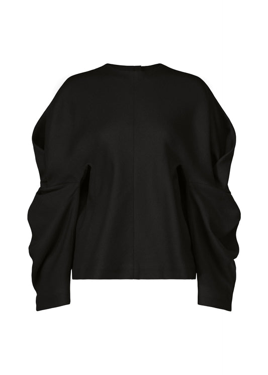 A product shot of the ISSEY MIYAKE ENTWINE shirt in black (15).