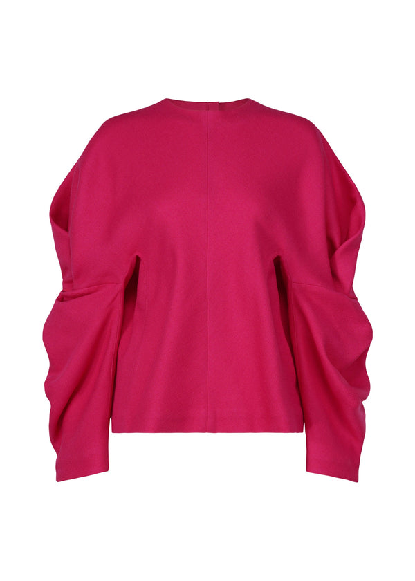 A product shot of the ISSEY MIYAKE ENTWINE shirt in day pink (28).