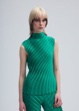 NUANCE PLEATS SOLID Shirt Winter Green