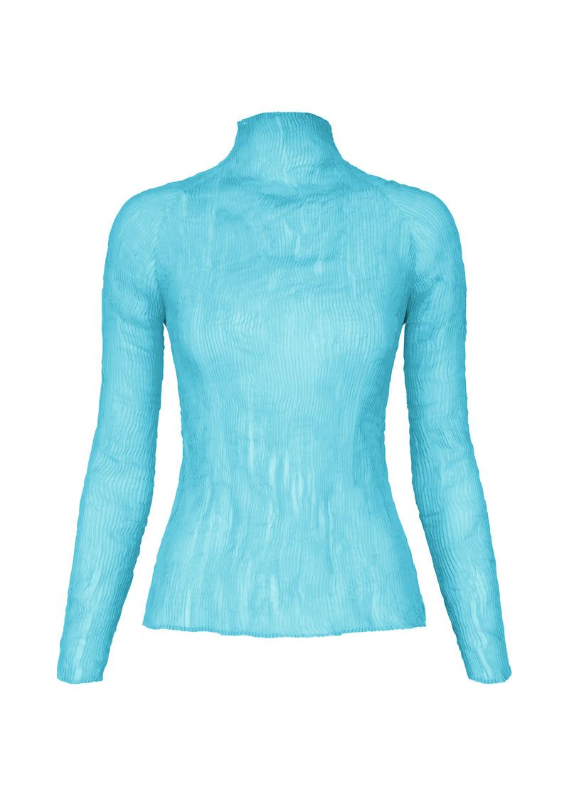 A product shot of the ISSEY MIYAKE  CHIFFON TWIST 1 top in sky blue (70)