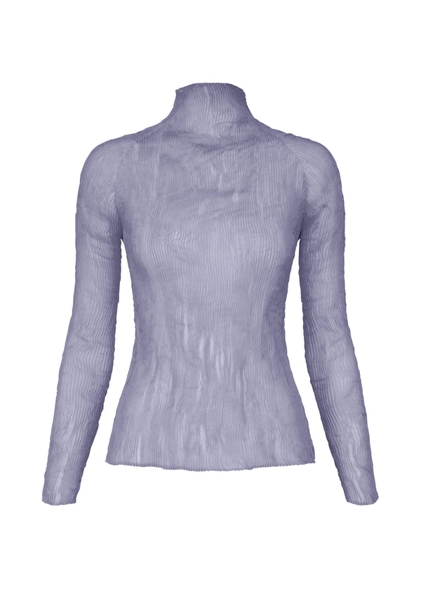 A product shot of the ISSEY MIYAKE  CHIFFON TWIST 1 top in asagao purple (85)