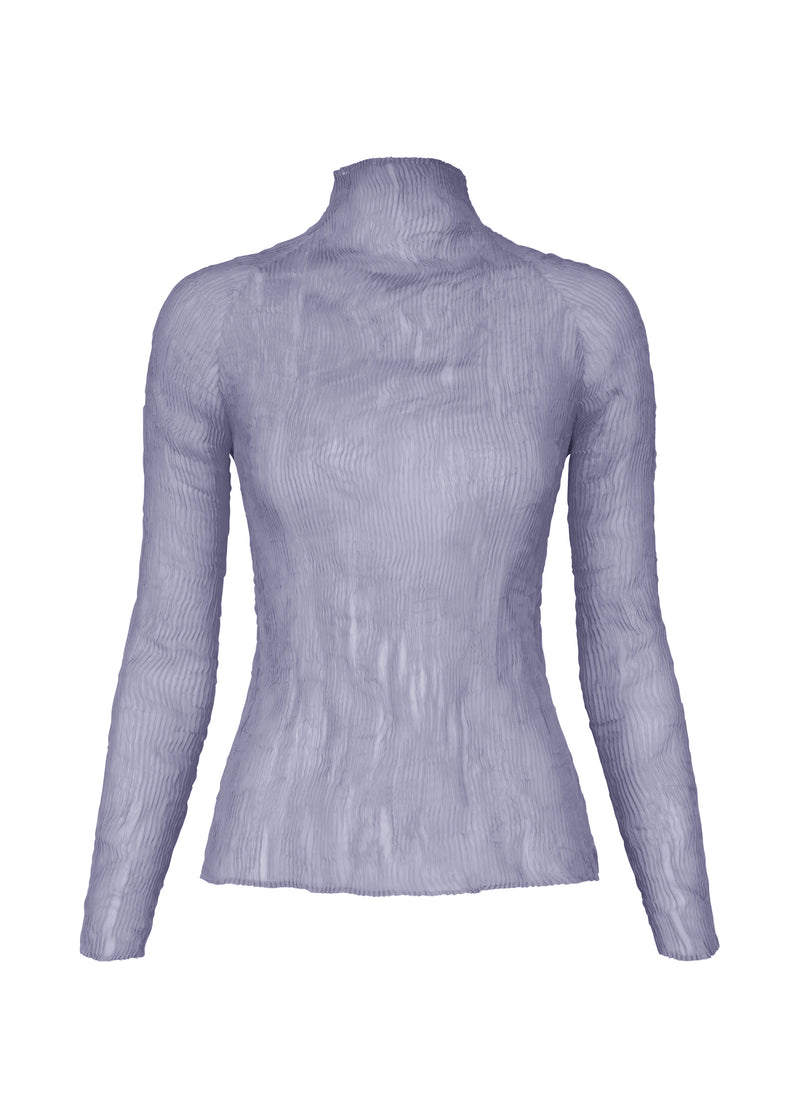 A product shot of the ISSEY MIYAKE  CHIFFON TWIST 1 top in asagao purple (85)