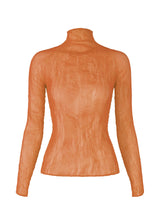 A product shot of the ISSEY MIYAKE CHIFFON TWIST 3 top in new winter brown (42).