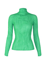 A product shot of the ISSEY MIYAKE CHIFFON TWIST 3 top in winter green (64).