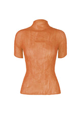 A product shot of the ISSEY MIYAKE CHIFFON TWIST 3 top in new winter brown (42).