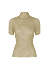 A product shot of the ISSEY MIYAKE CHIFFON TWIST 3 top in kudzu khaki (60).