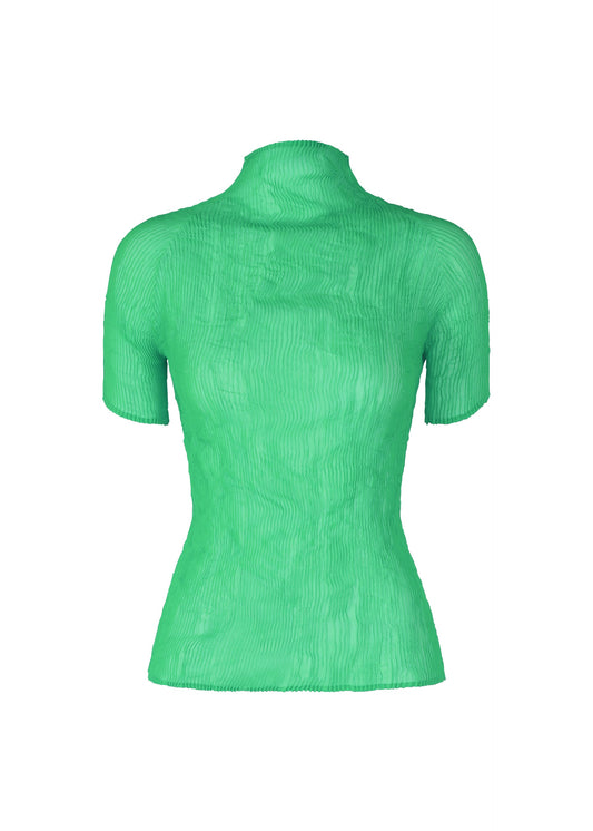 A product shot of the ISSEY MIYAKE CHIFFON TWIST 3 top in winter green (64).