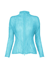 A product shot of the ISSEY MIYAKE  CHIFFON TWIST 1 cardigan in sky blue (70)