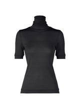 A product shot of the ISSEY MIYAKE  SILK JERSEY top in black (15)