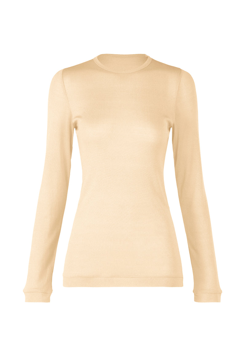 A product shot of the ISSEY MIYAKE  SILK JERSEY top in moon white (06)