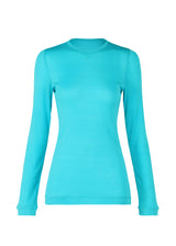 A product shot of the ISSEY MIYAKE  SILK JERSEY top in sky blue (70)