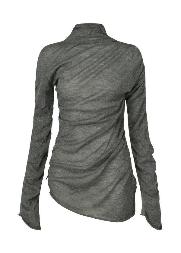 A product shot of the ISSEY MIYAKE AMBIGUOUS WOOL top in dew grey (18).