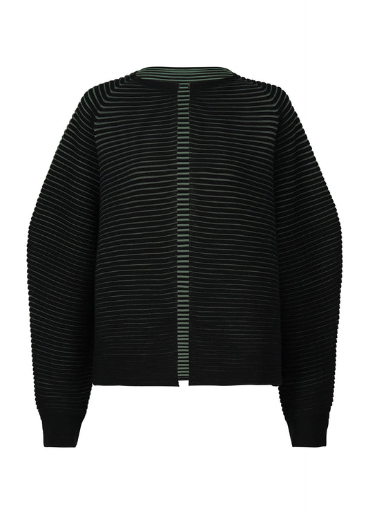 A product shot of the ISSEY MIYAKE CIRCLE KNIT cardigan in black-hued (17).