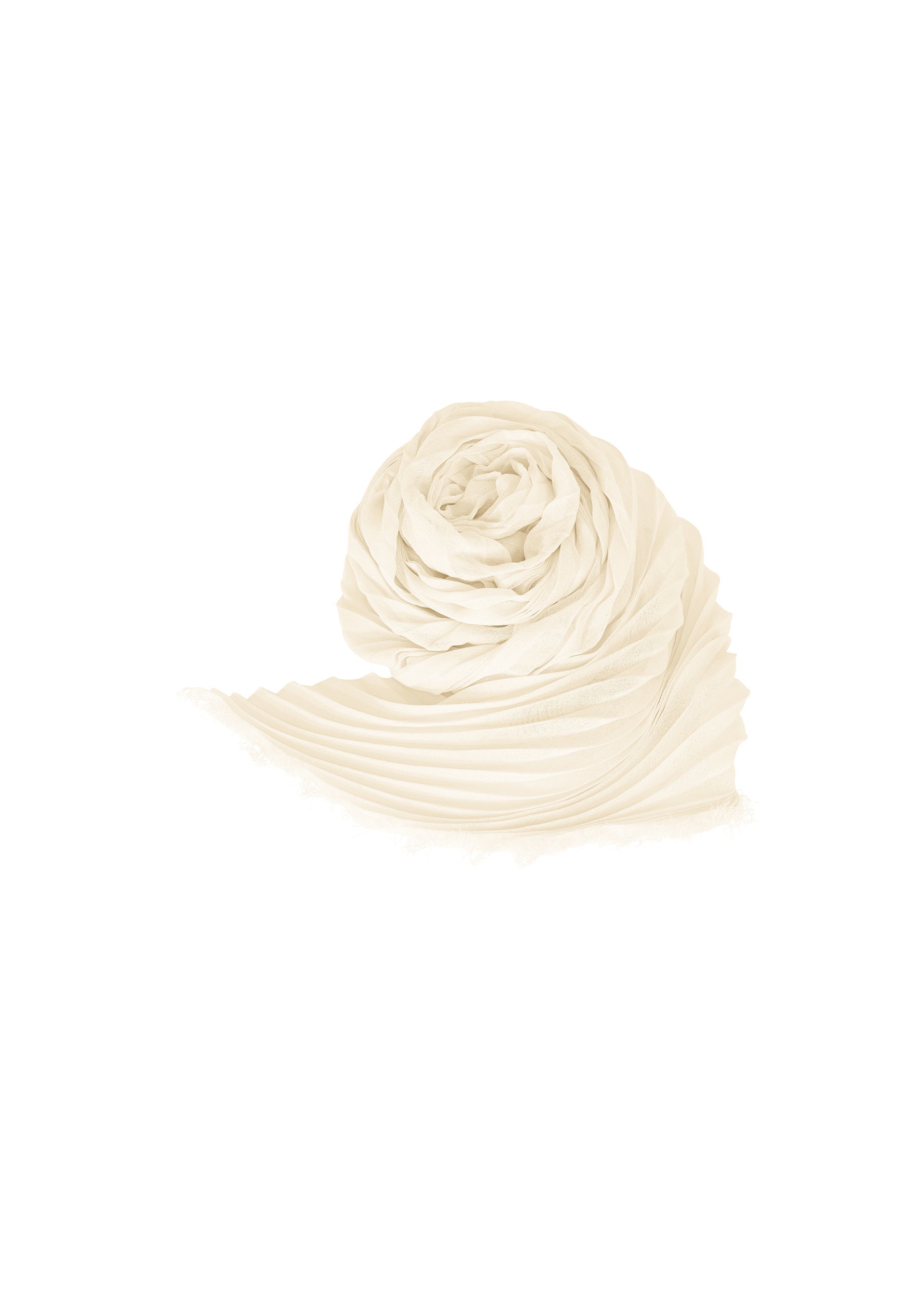 A product shot of the ISSEY MIYAKE WASHI PLEATS STOLE stole in asa white (06).