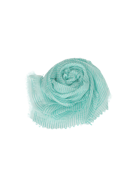 A detail shot of the ISSEY MIYAKE MINO WASHI STOLE stole.
