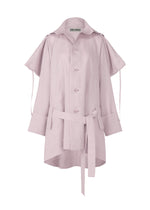 A product shot of the ISSEY MIYAKE EASE AND EASED coat in light wisteria purple (85).