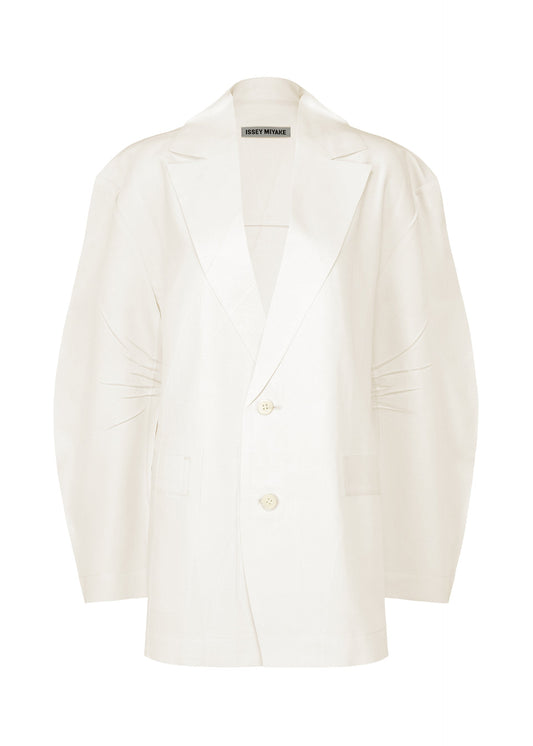 A product shot of the ISSEY MIYAKE PRESSED FORM jacket in washi white (05).