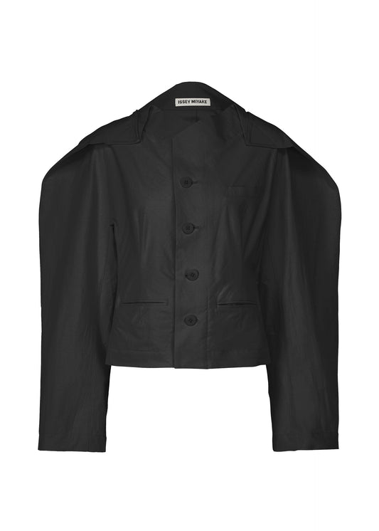 A product shot of the ISSEY MIYAKE FOLD TO FORM jacket in black (15).