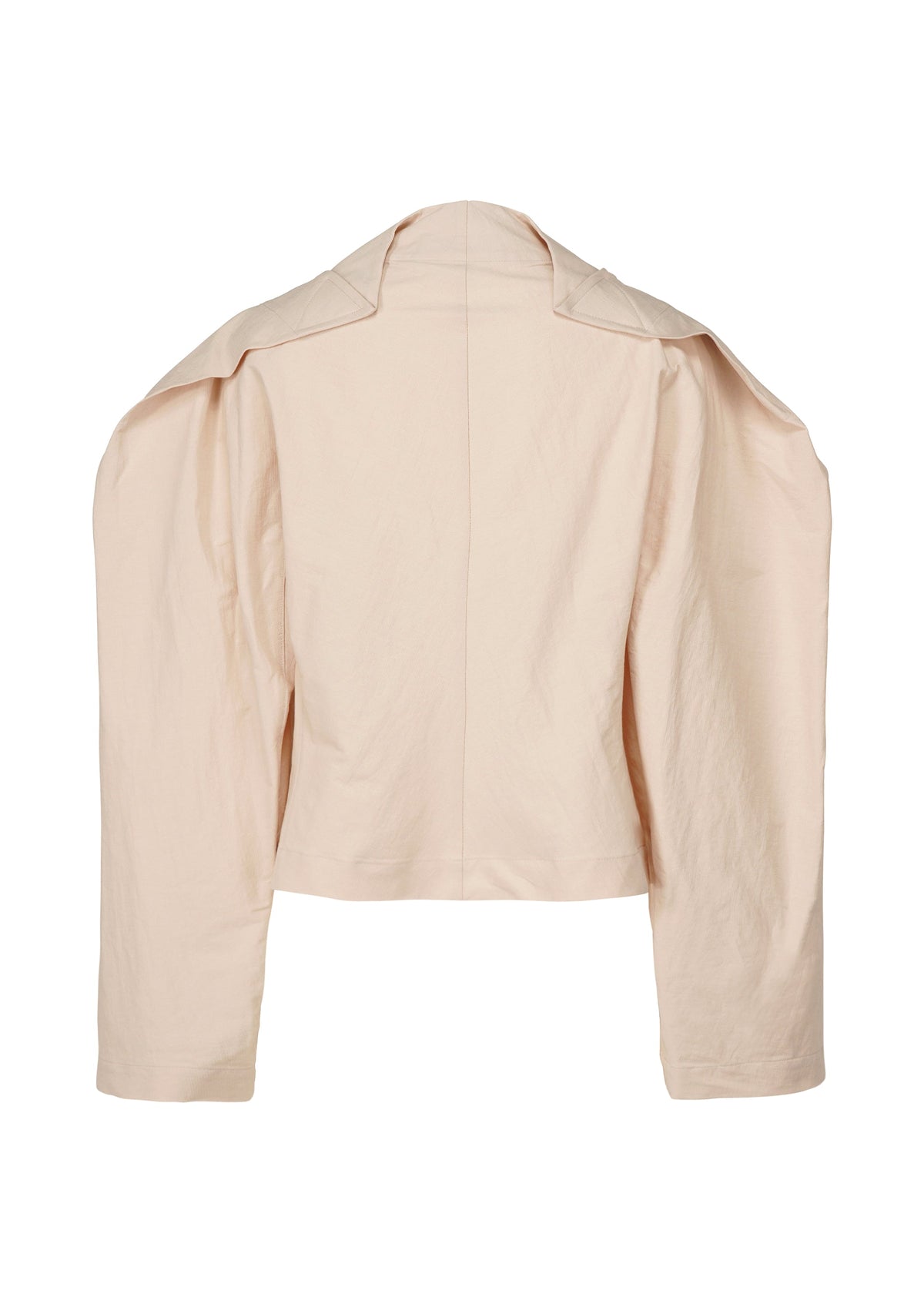 A detail shot of the ISSEY MIYAKE FOLD TO FORM jacket.