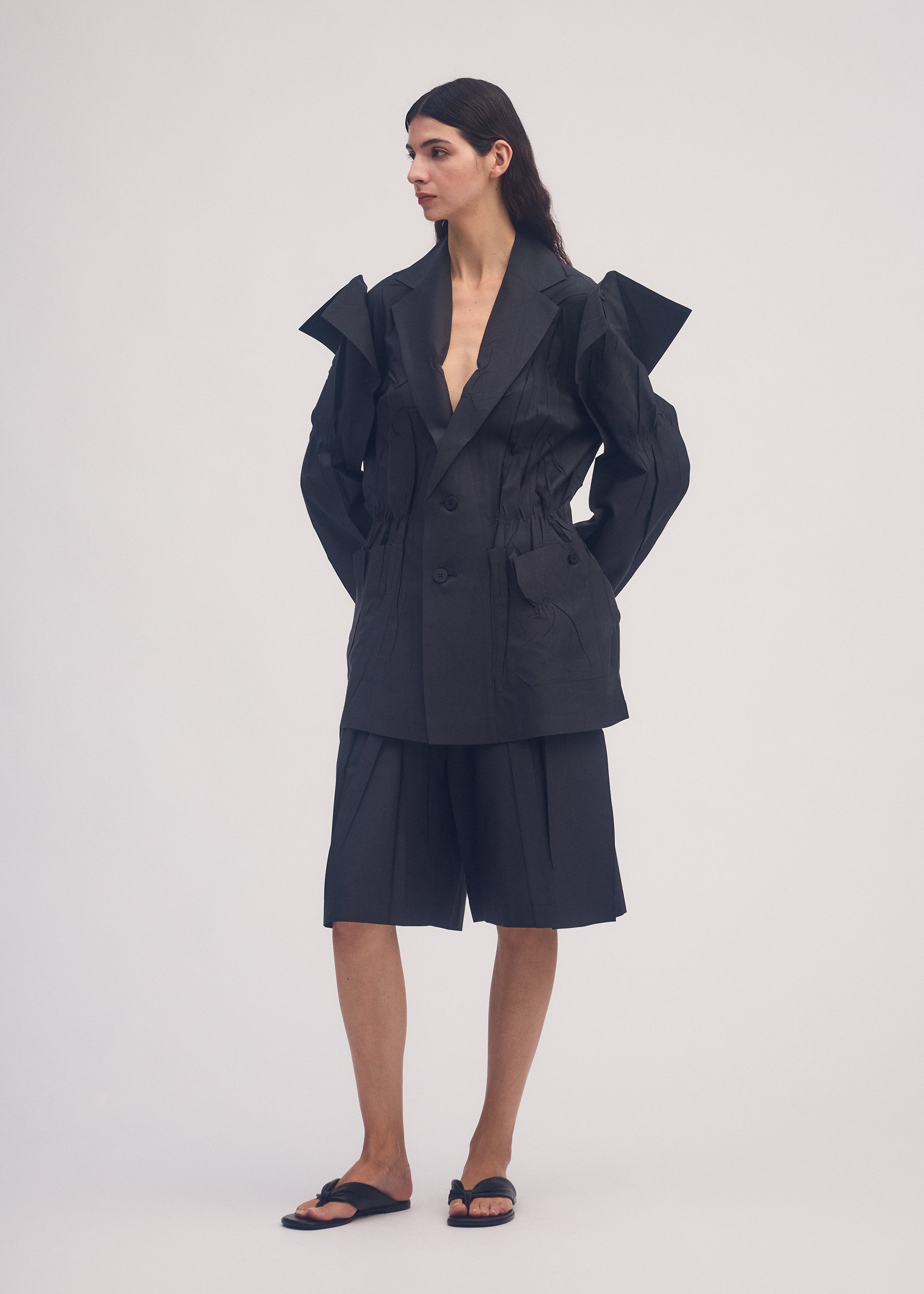CRIMPED AND PRESSED Jacket Black