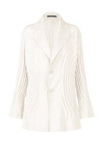 A product shot of the ISSEY MIYAKE FLOW jacket in asa white (06).