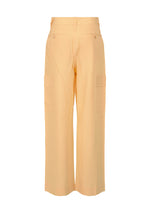A detail shot of the ISSEY MIYAKE PRESSED FORM trousers.