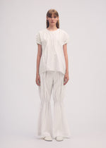 CRIMPED AND PRESSED Trousers Washi White