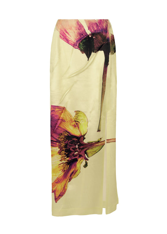 A product shot of the ISSEY MIYAKE PRESSED FLORA skirt in peony (98).