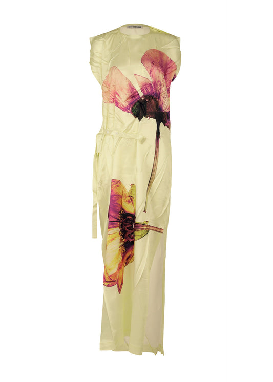 A product shot of the ISSEY MIYAKE PRESSED FLORA dress in peony (98).