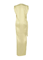 A detail shot of the ISSEY MIYAKE PRESSED FLORA dress.