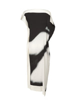 A detail shot of the ISSEY MIYAKE SHADOW STUDY PLEATS dress.