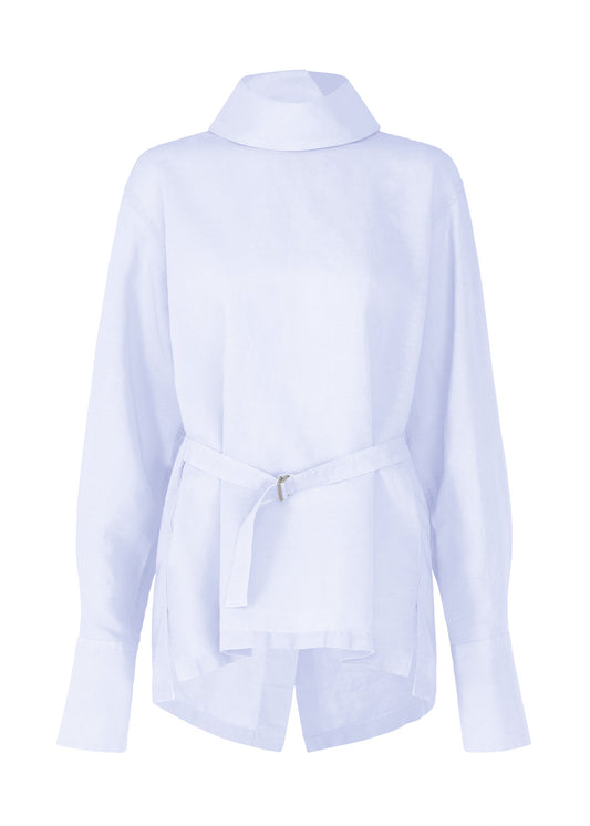 A product shot of the ISSEY MIYAKE PAPER ESQUE U shirt in nigella blue (70).
