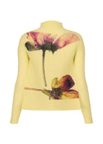 A detail shot of the ISSEY MIYAKE PRESSED FLORA PLEATS TOP shirt.