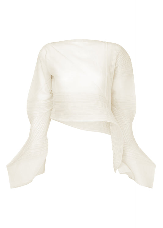 A product shot of the ISSEY MIYAKE SHADE AND SHADED shirt in washi white (5).