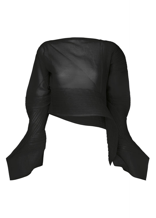 A product shot of the ISSEY MIYAKE SHADE AND SHADED shirt in black (15).