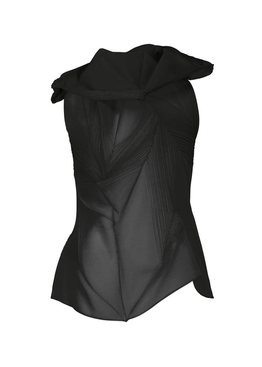 A product shot of the ISSEY MIYAKE SHADE AND SHADED shirt in black (15).