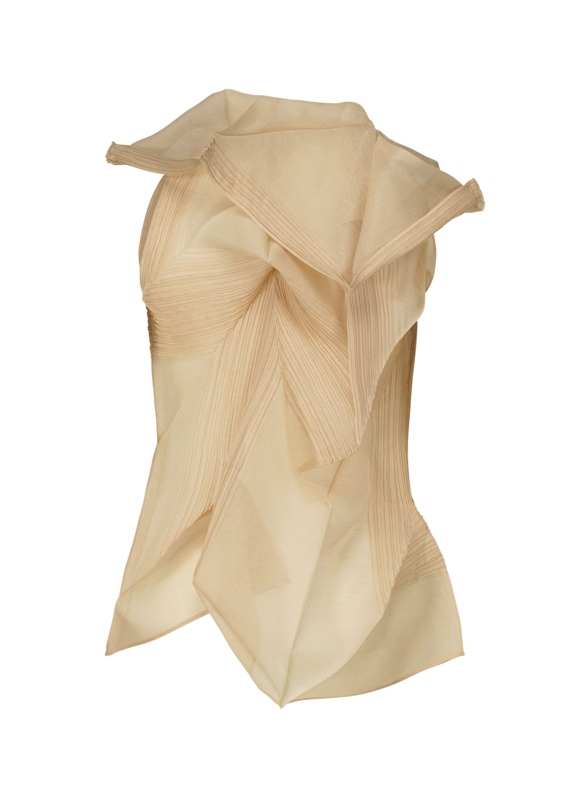 A detail shot of the ISSEY MIYAKE SHADE AND SHADED shirt.