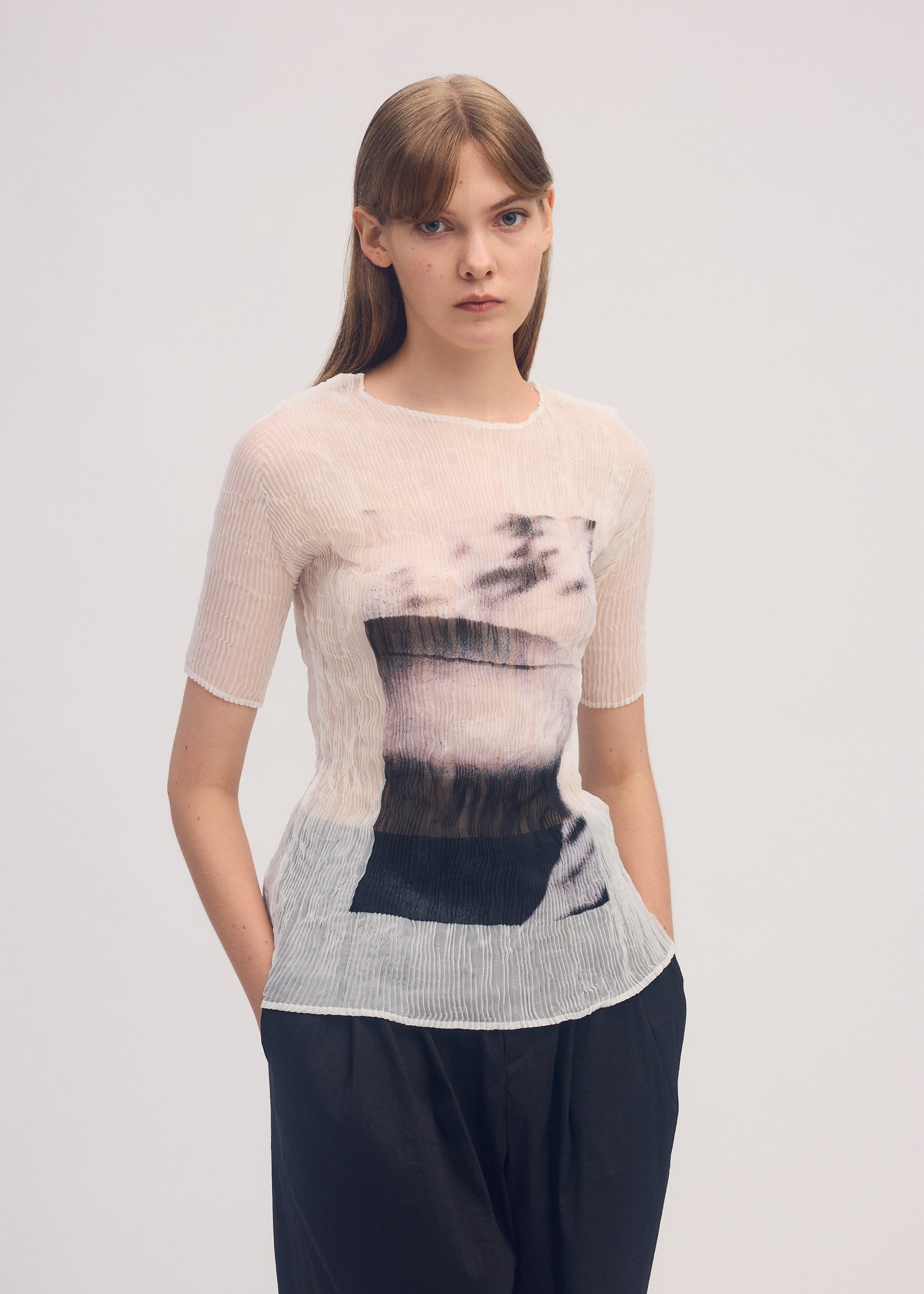 ISSEY MIYAKE SHADOW STUDY CHIFFON TWIST White May Shadow Study