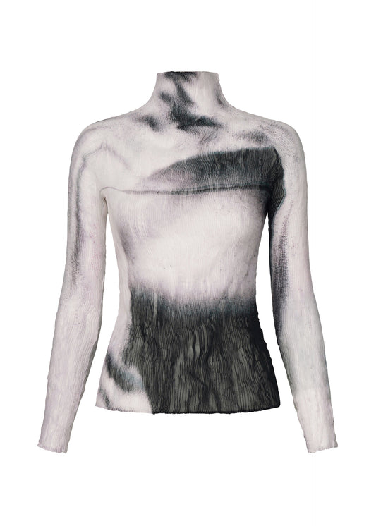 A product shot of the ISSEY MIYAKE SHADOW STUDY CHIFFON TWIST shirt in shadow (94).