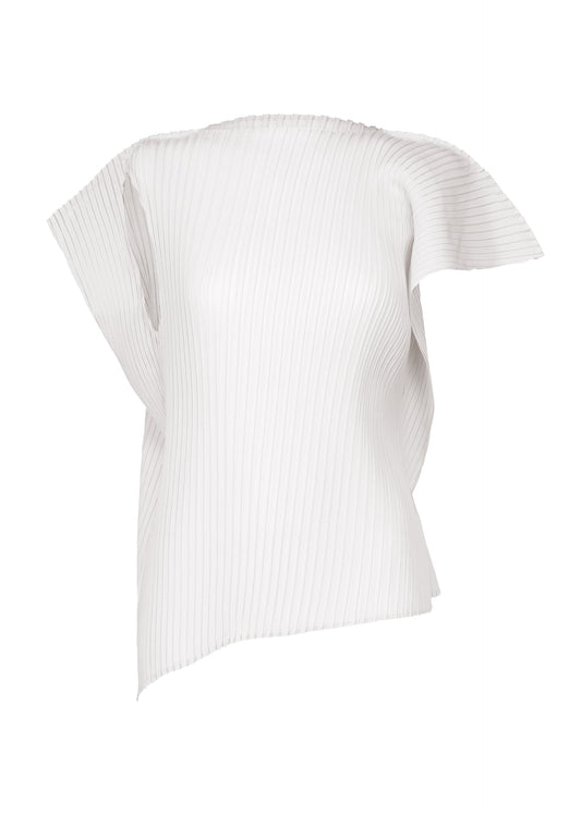 A product shot of the ISSEY MIYAKE SHADOW STUDY PLEATS SOLID shirt in washi white (05).
