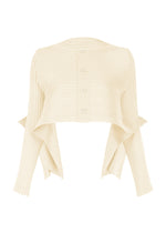 PANELED PLEATS Cardigan Asa White