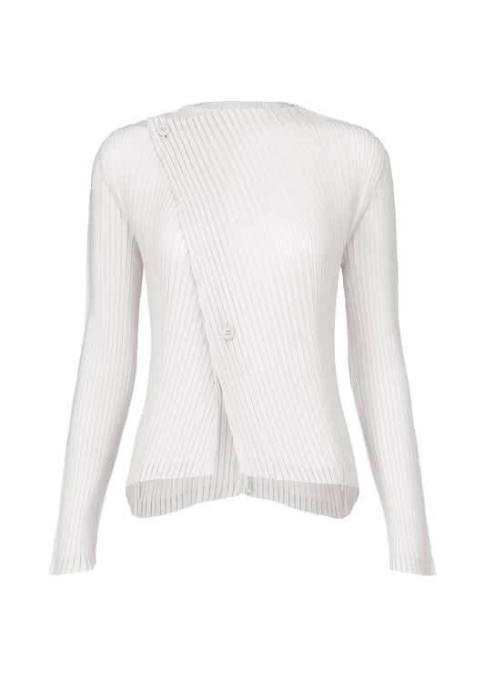 A product shot of the ISSEY MIYAKE SHADOW STUDY PLEATS SOLID cardigan in .