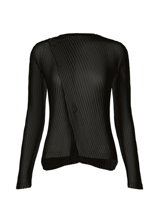 A product shot of the ISSEY MIYAKE SHADOW STUDY PLEATS SOLID cardigan in .