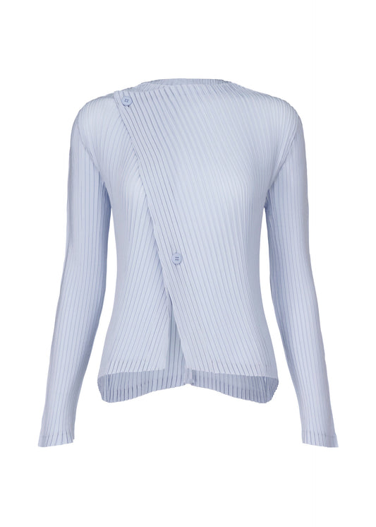 A product shot of the ISSEY MIYAKE SHADOW STUDY PLEATS SOLID cardigan in .
