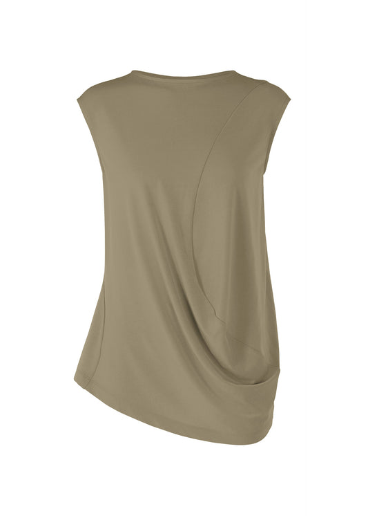 A product shot of the ISSEY MIYAKE DRAPE JERSEY 56 top in greige (10).