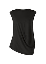 A product shot of the ISSEY MIYAKE DRAPE JERSEY 56 top in black (15).