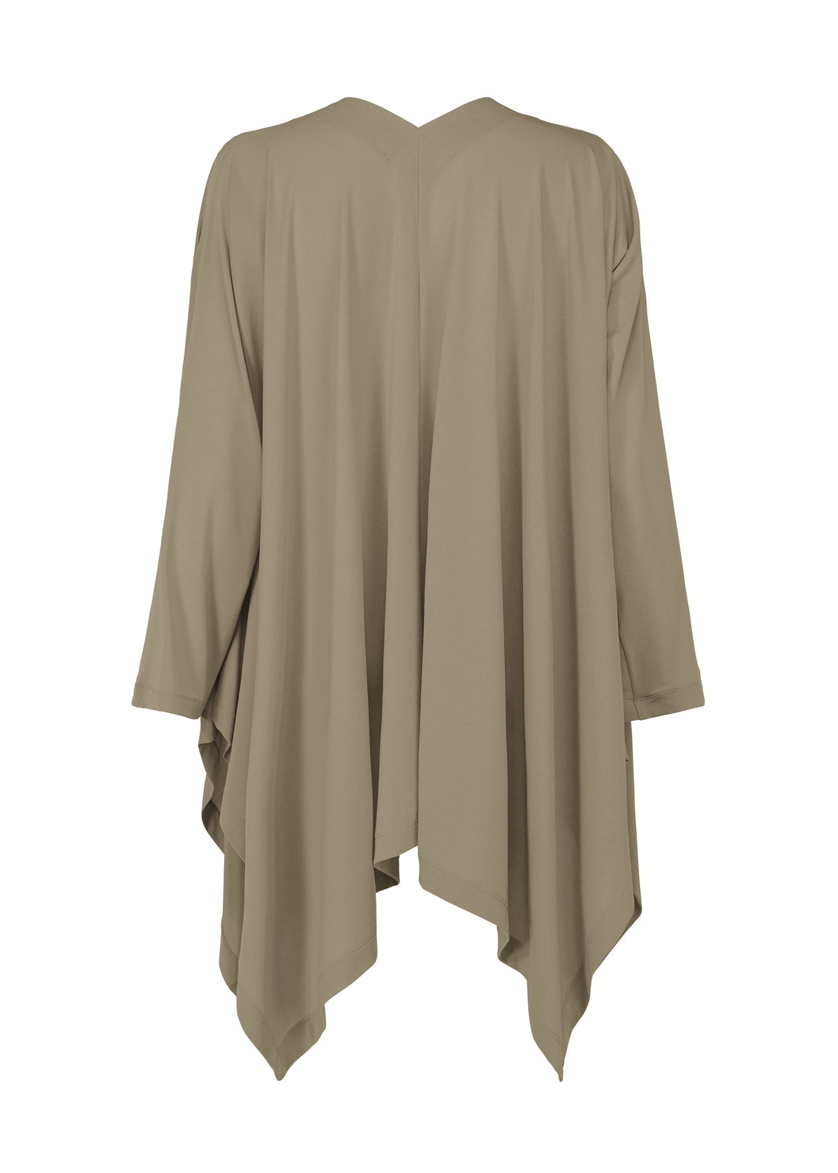 A detail shot of the ISSEY MIYAKE DRAPE JERSEY 56 cardigan.
