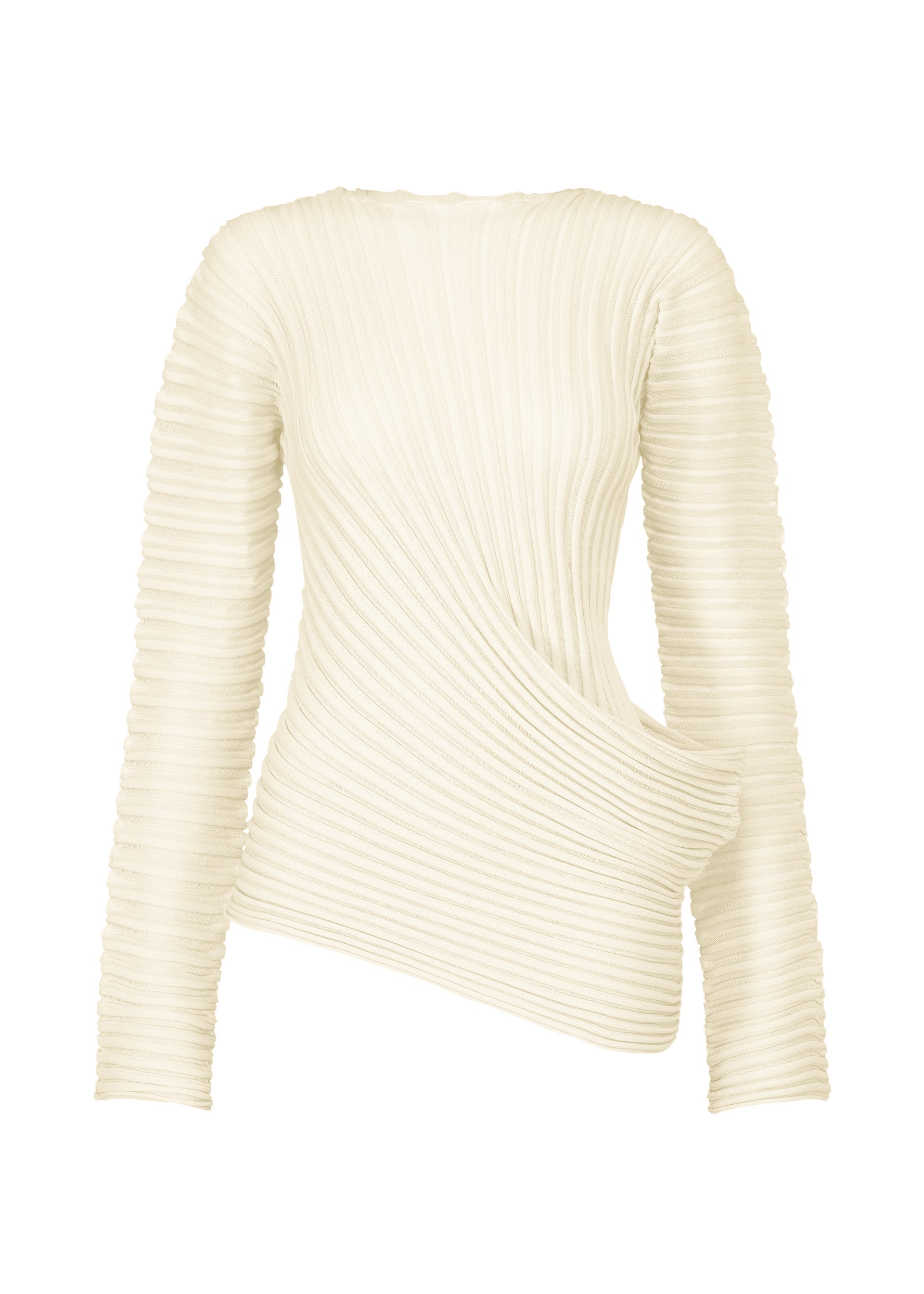 A product shot of the ISSEY MIYAKE STREAM top in .