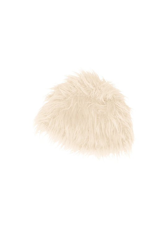 A product shot of the ISSEY MIYAKE ODD BEANIE hat in off-white (02).