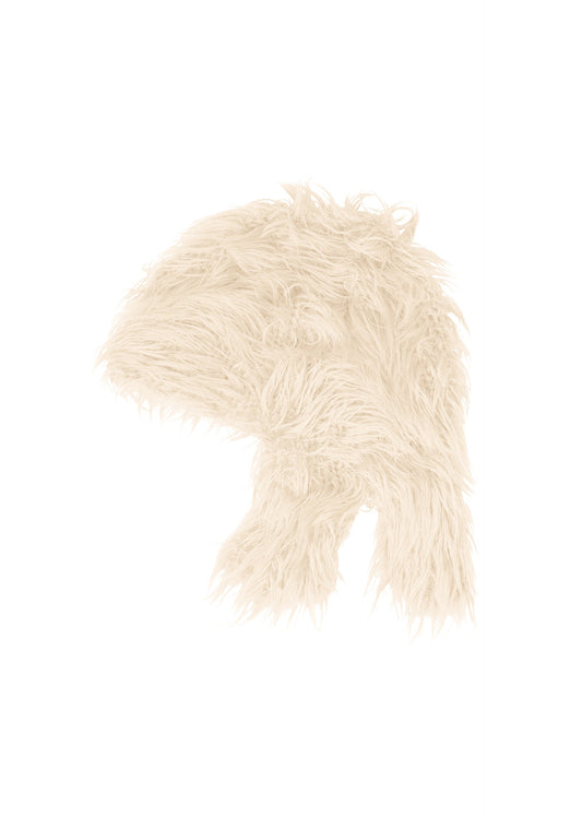 A product shot of the ISSEY MIYAKE ODD BEANIE hat in off-white (02).